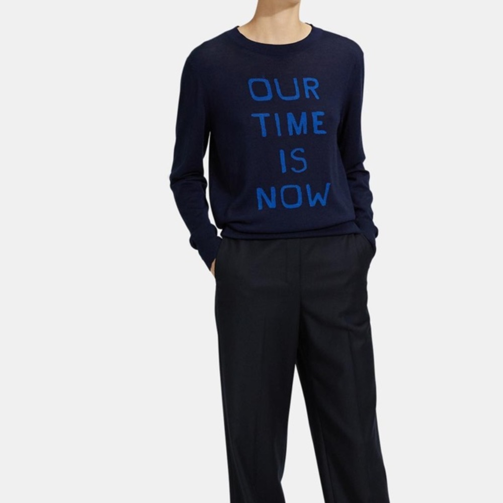 Theory Navy Blue Crew Neck Sweater
